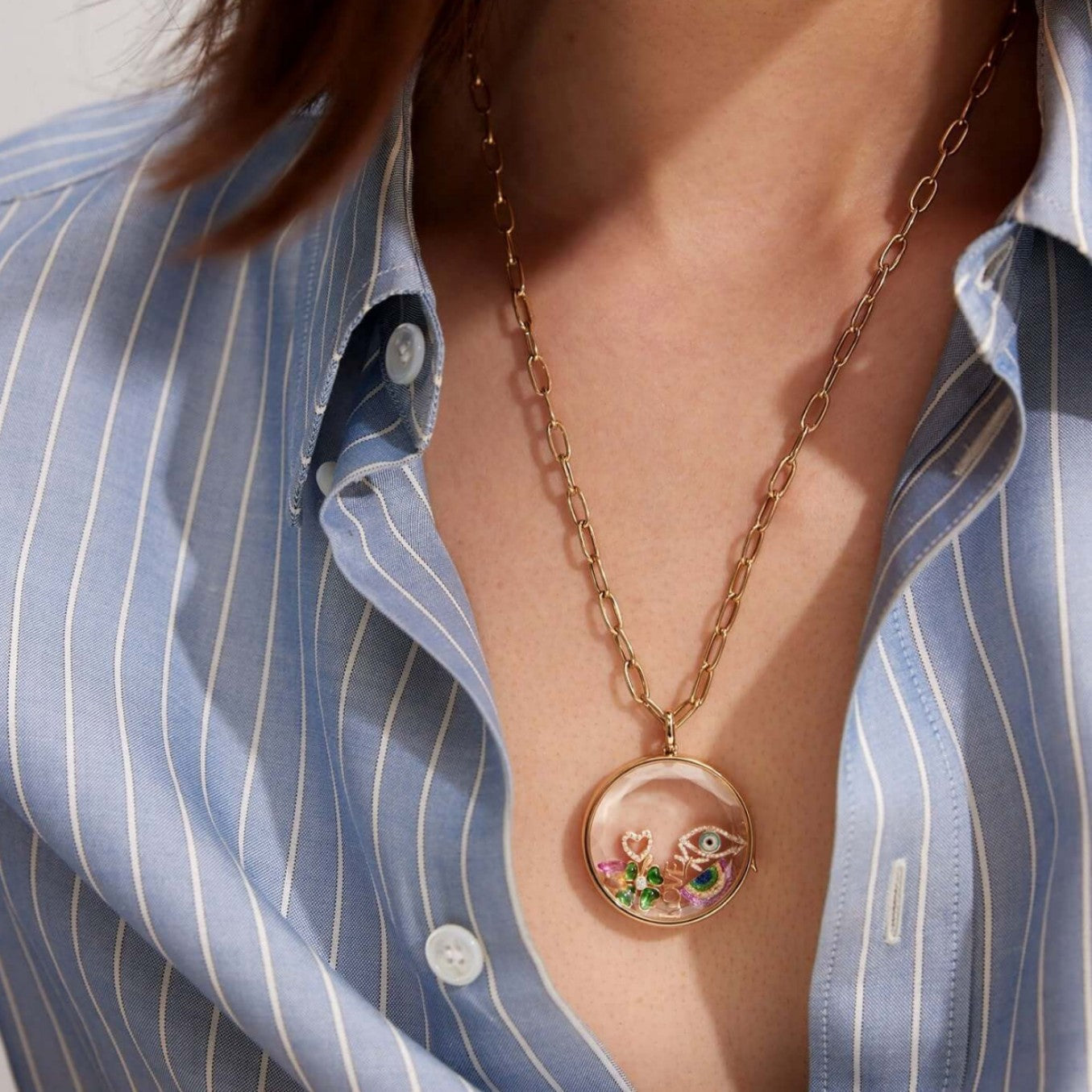 Ava Delora Locket Necklace