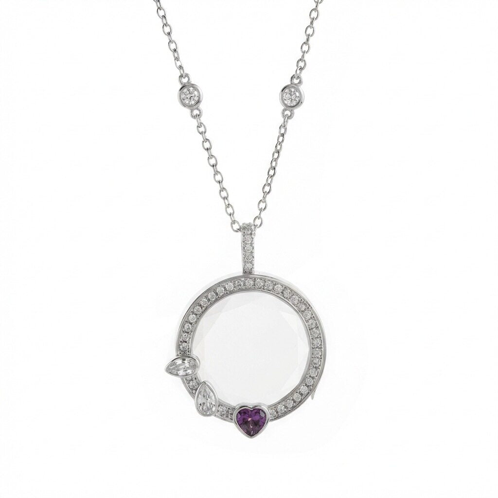 The Silver Lilac Halo Locket