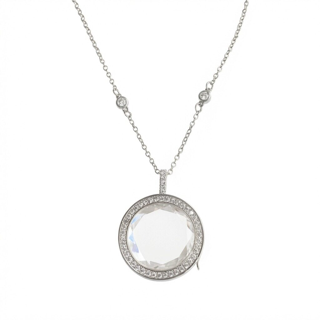 The Silver Gem Halo Locket