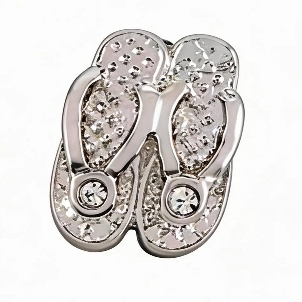Silver flip-flops